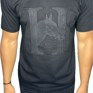 T-shirt Hermes noir brodé H
