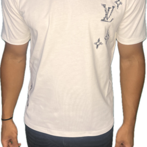 T-shirt Louis Vuitton blanc brodé noir